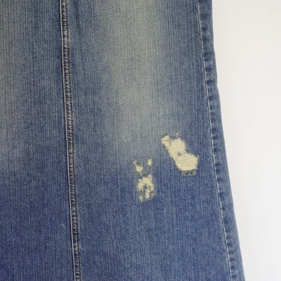 Vintage y2k low rise denim maxi skirt XS - Picture 2 of 9